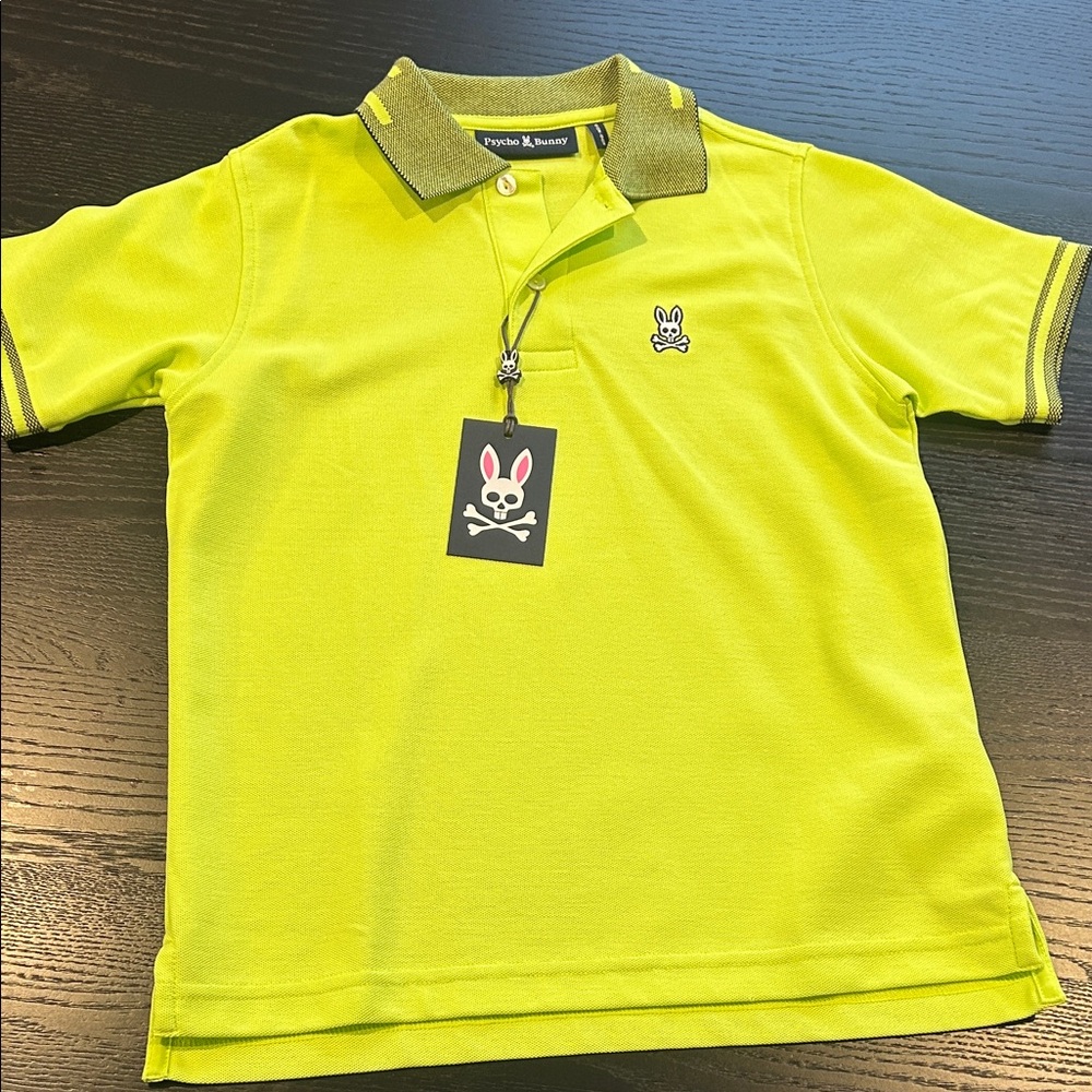 Psycho Bunny Kids Neon Yellow Polo Shirt